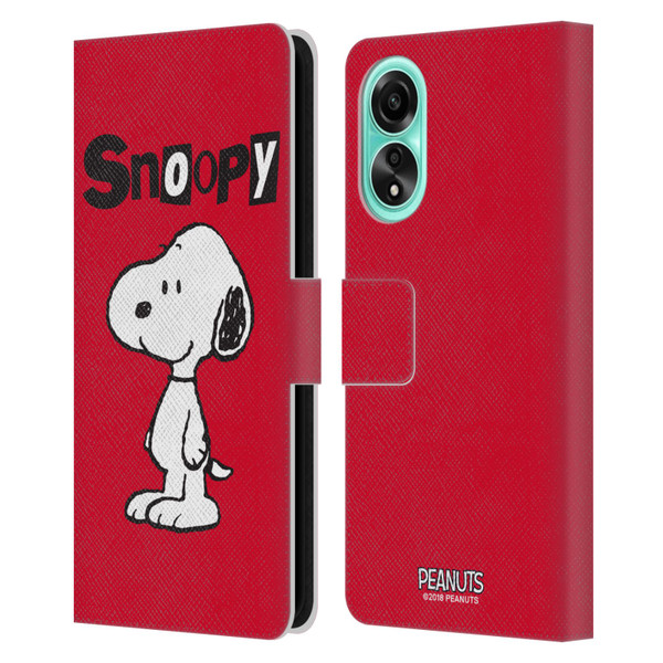 Peanuts Characters Snoopy Leather Book Wallet Case Cover For OPPO A78 4G