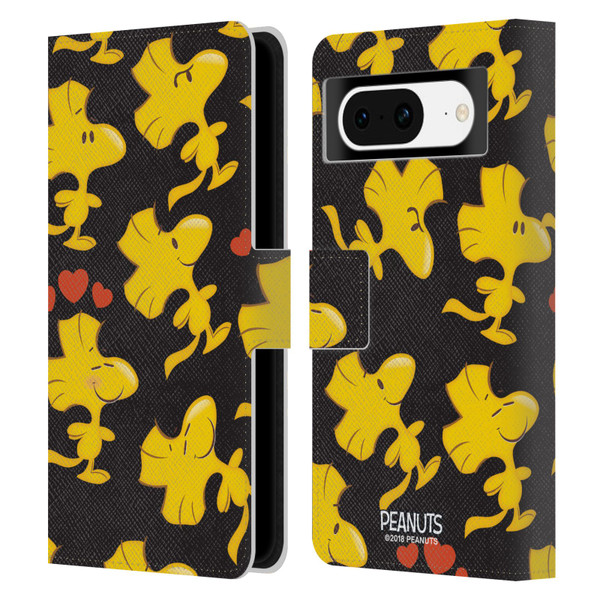 Peanuts Character Patterns Woodstock Leather Book Wallet Case Cover For Google Pixel 8