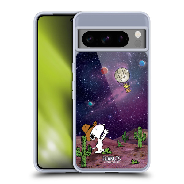 Peanuts Snoopy Space Cowboy Nebula Balloon Woodstock Soft Gel Case for Google Pixel 8 Pro