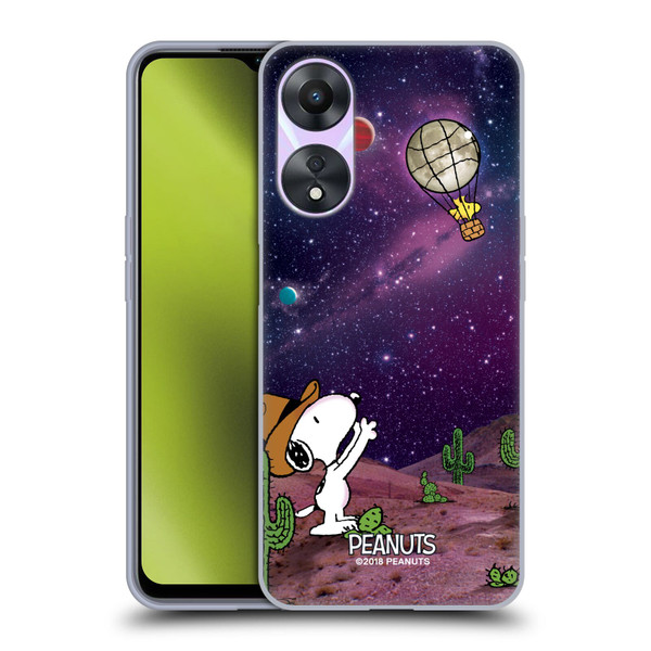 Peanuts Snoopy Space Cowboy Nebula Balloon Woodstock Soft Gel Case for OPPO A78 5G