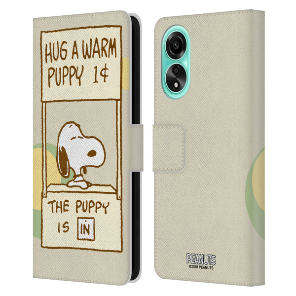Peanuts Snoopy Hug Warm Leather Book Wallet Case Cover For OPPO A78 4G