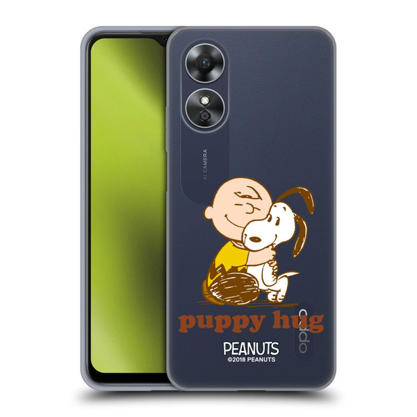 Peanuts Snoopy Hug Charlie Puppy Hug Soft Gel Case for OPPO A17