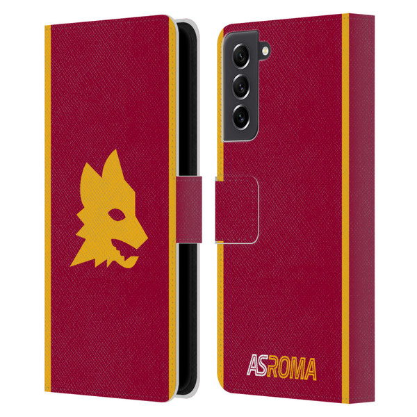 AS Roma 2023/24 Crest Kit Home Leather Book Wallet Case Cover For Samsung Galaxy S21 FE 5G