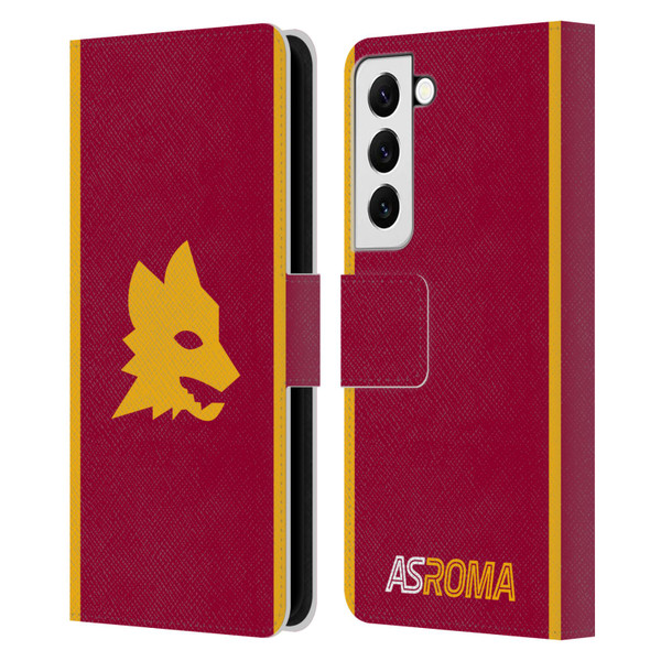 AS Roma 2023/24 Crest Kit Home Leather Book Wallet Case Cover For Samsung Galaxy S22 5G