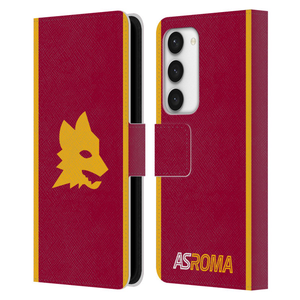 AS Roma 2023/24 Crest Kit Home Leather Book Wallet Case Cover For Samsung Galaxy S23 5G
