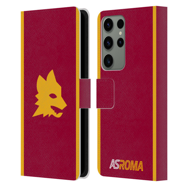 AS Roma 2023/24 Crest Kit Home Leather Book Wallet Case Cover For Samsung Galaxy S23 Ultra 5G