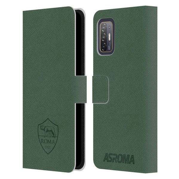 AS Roma Crest Graphics Full Colour Green Leather Book Wallet Case Cover For HTC Desire 21 Pro 5G