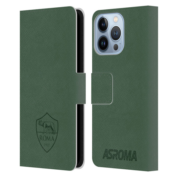 AS Roma Crest Graphics Full Colour Green Leather Book Wallet Case Cover For Apple iPhone 13 Pro