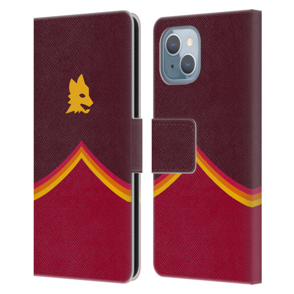 AS Roma Crest Graphics Wolf Leather Book Wallet Case Cover For Apple iPhone 14