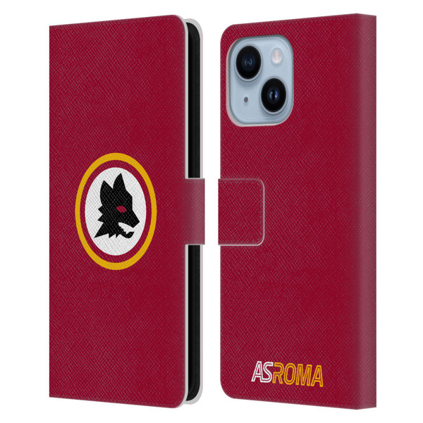 AS Roma Crest Graphics Wolf Circle Leather Book Wallet Case Cover For Apple iPhone 14 Plus