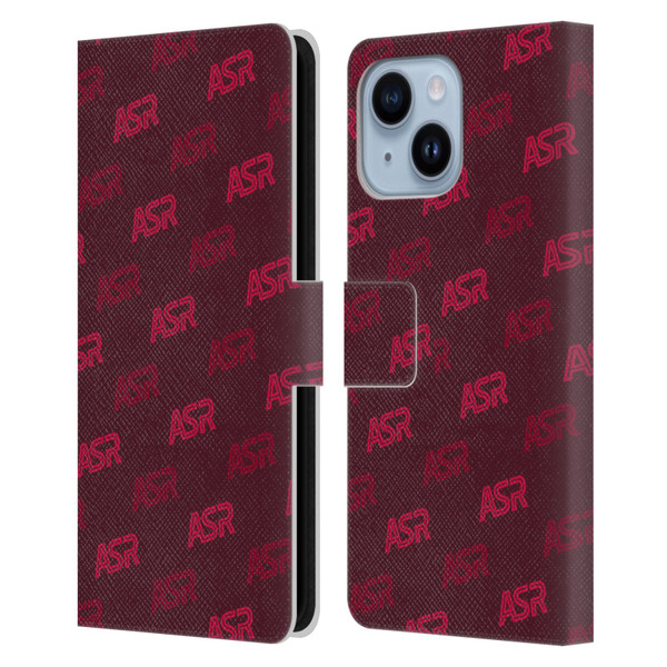 AS Roma Crest Graphics Wordmark Pattern Leather Book Wallet Case Cover For Apple iPhone 14 Plus