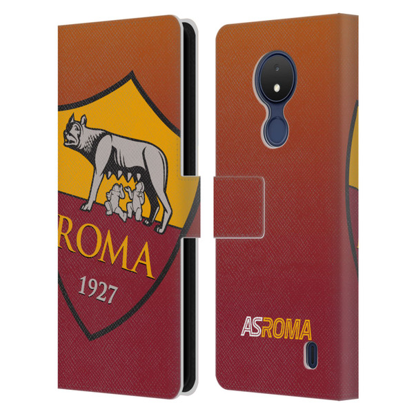AS Roma Crest Graphics Gradient Leather Book Wallet Case Cover For Nokia C21