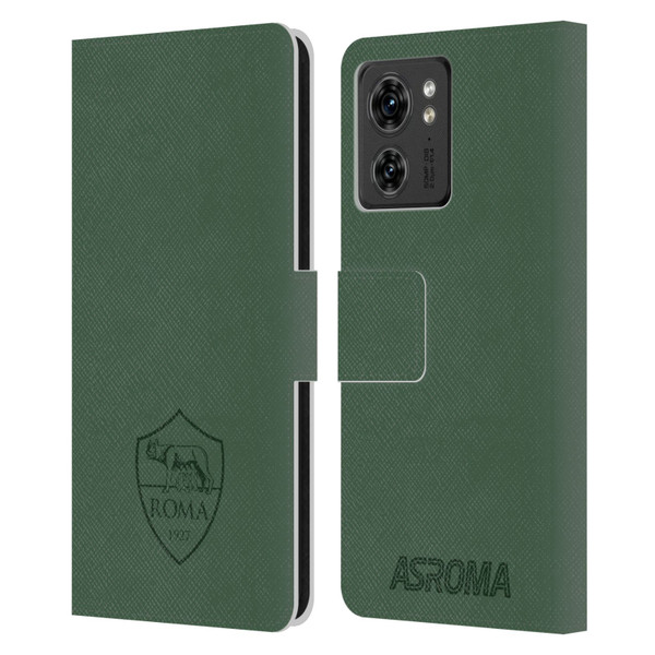 AS Roma Crest Graphics Full Colour Green Leather Book Wallet Case Cover For Motorola Moto Edge 40