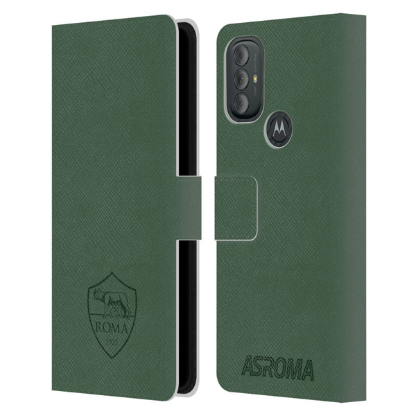 AS Roma Crest Graphics Full Colour Green Leather Book Wallet Case Cover For Motorola Moto G10 / Moto G20 / Moto G30