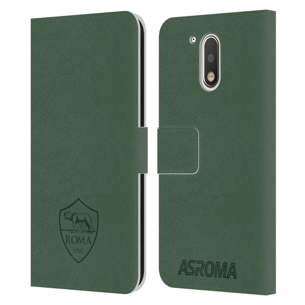 AS Roma Crest Graphics Full Colour Green Leather Book Wallet Case Cover For Motorola Moto G41