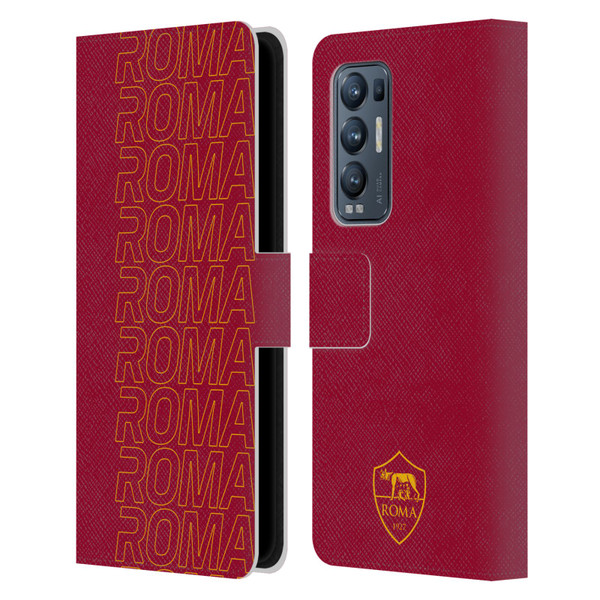 AS Roma Crest Graphics Echo Leather Book Wallet Case Cover For OPPO Find X3 Neo / Reno5 Pro+ 5G
