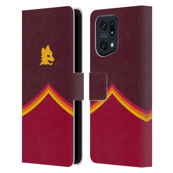AS Roma Crest Graphics Wolf Leather Book Wallet Case Cover For OPPO Find X5 Pro