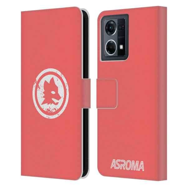 AS Roma Crest Graphics Pink Distressed Leather Book Wallet Case Cover For OPPO Reno8 4G