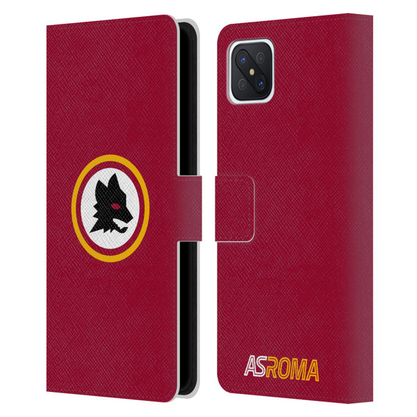 AS Roma Crest Graphics Wolf Circle Leather Book Wallet Case Cover For OPPO Reno4 Z 5G