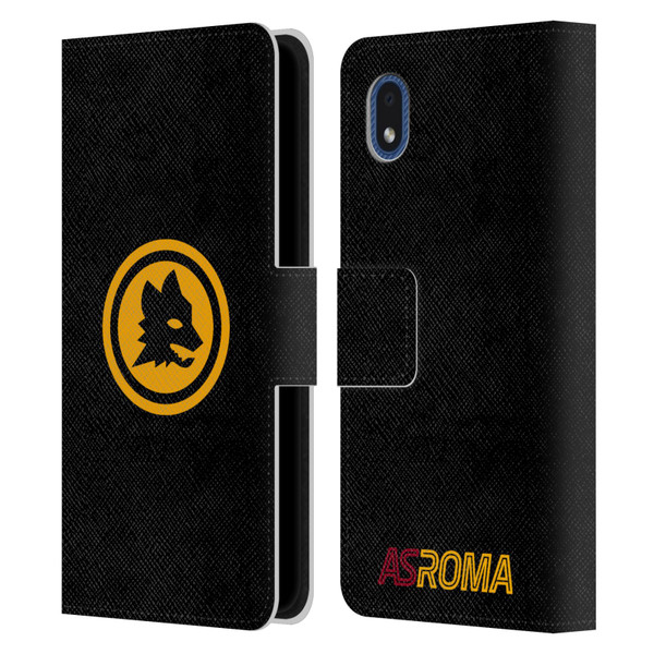 AS Roma Crest Graphics Black And Gold Leather Book Wallet Case Cover For Samsung Galaxy A01 Core (2020)