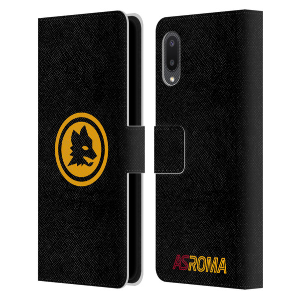 AS Roma Crest Graphics Black And Gold Leather Book Wallet Case Cover For Samsung Galaxy A02/M02 (2021)
