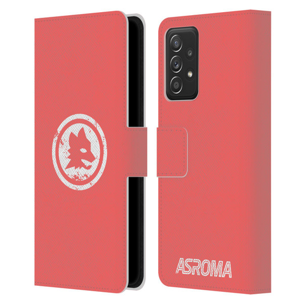 AS Roma Crest Graphics Pink Distressed Leather Book Wallet Case Cover For Samsung Galaxy A52 / A52s / 5G (2021)