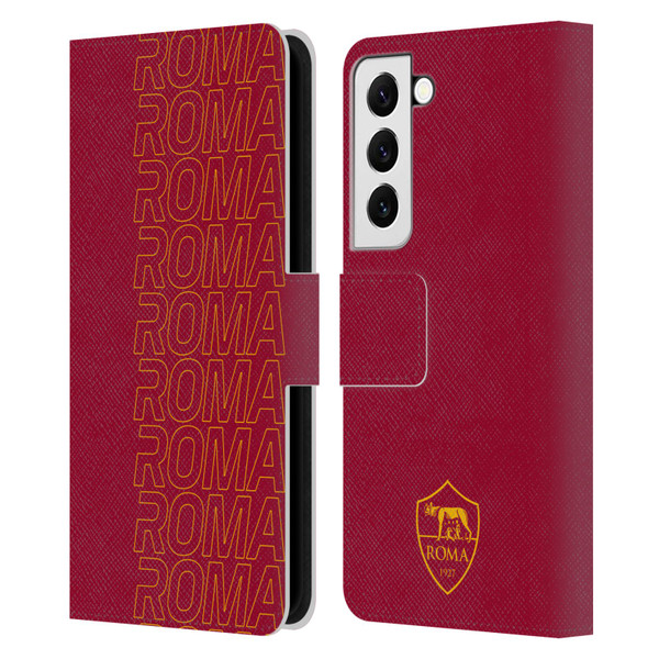 AS Roma Crest Graphics Echo Leather Book Wallet Case Cover For Samsung Galaxy S22 5G