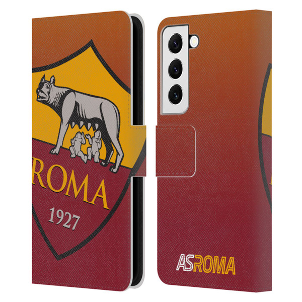 AS Roma Crest Graphics Gradient Leather Book Wallet Case Cover For Samsung Galaxy S22 5G