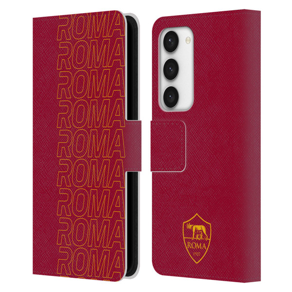AS Roma Crest Graphics Echo Leather Book Wallet Case Cover For Samsung Galaxy S23 5G