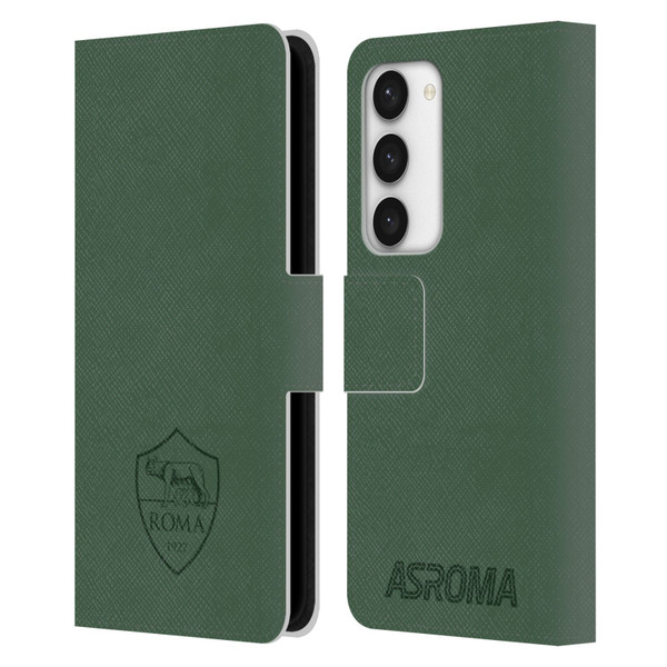 AS Roma Crest Graphics Full Colour Green Leather Book Wallet Case Cover For Samsung Galaxy S23 5G