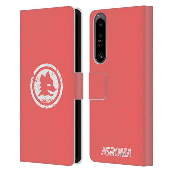 AS Roma Crest Graphics Pink Distressed Leather Book Wallet Case Cover For Sony Xperia 1 IV