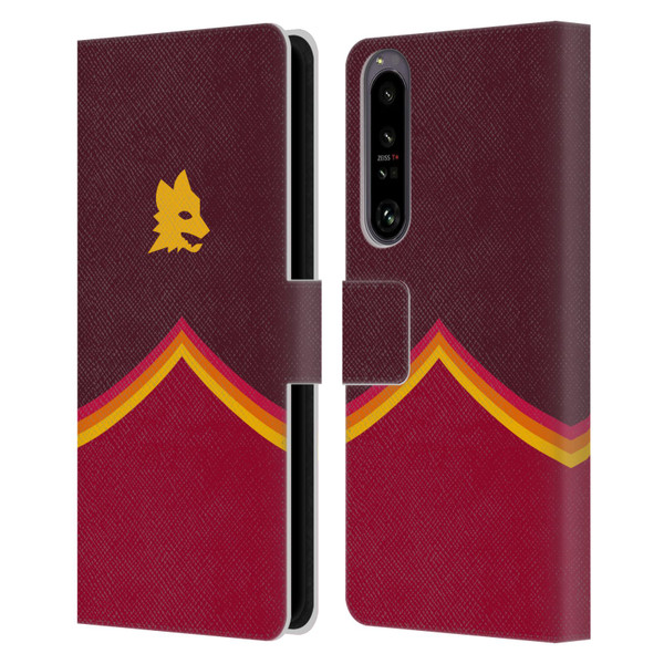 AS Roma Crest Graphics Wolf Leather Book Wallet Case Cover For Sony Xperia 1 IV