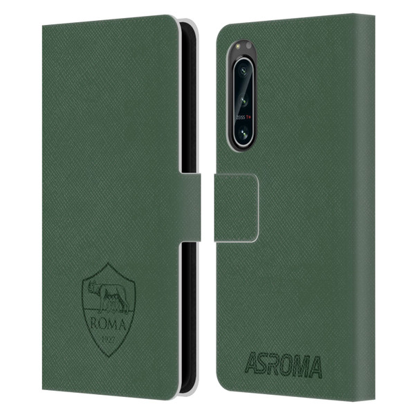 AS Roma Crest Graphics Full Colour Green Leather Book Wallet Case Cover For Sony Xperia 5 IV