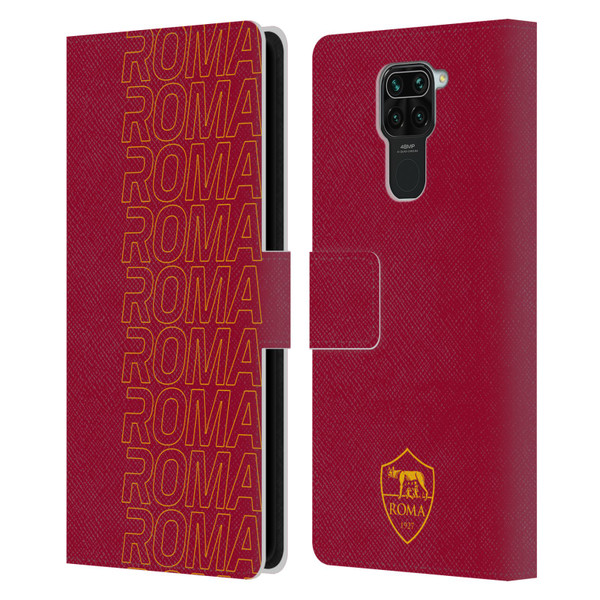 AS Roma Crest Graphics Echo Leather Book Wallet Case Cover For Xiaomi Redmi Note 9 / Redmi 10X 4G