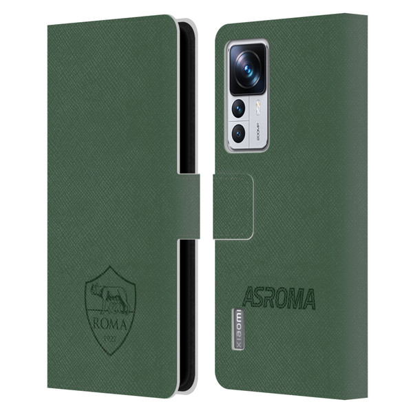 AS Roma Crest Graphics Full Colour Green Leather Book Wallet Case Cover For Xiaomi 12T Pro