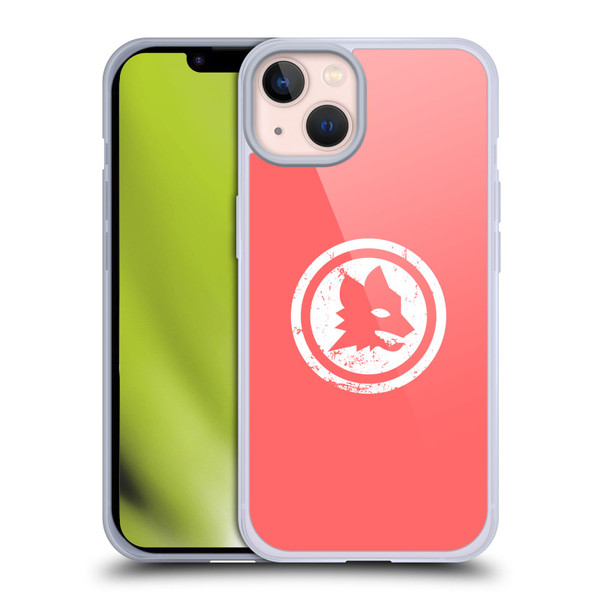 AS Roma Crest Graphics Pink Distressed Soft Gel Case for Apple iPhone 13