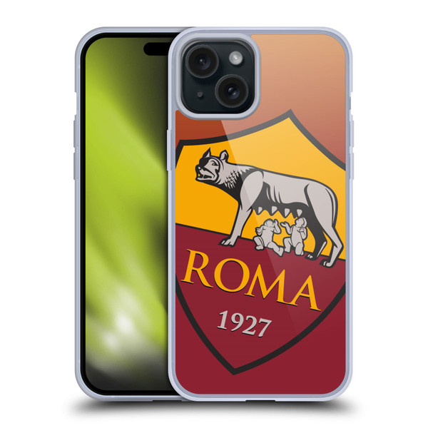 AS Roma Crest Graphics Gradient Soft Gel Case for Apple iPhone 15 Plus