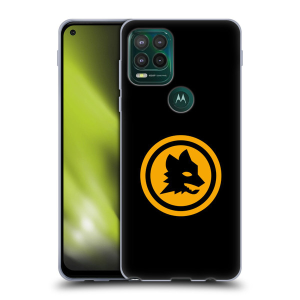 AS Roma Crest Graphics Black And Gold Soft Gel Case for Motorola Moto G Stylus 5G 2021