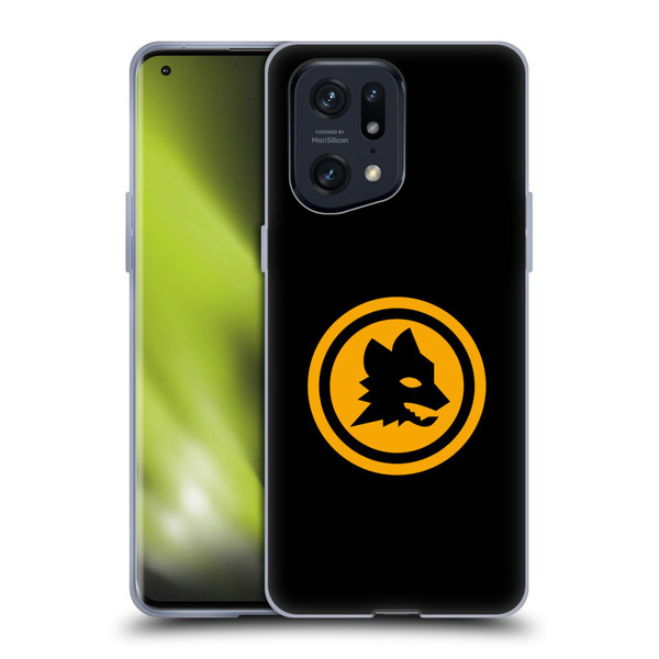 AS Roma Crest Graphics Black And Gold Soft Gel Case for OPPO Find X5 Pro