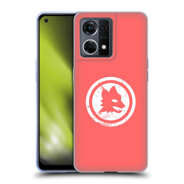 AS Roma Crest Graphics Pink Distressed Soft Gel Case for OPPO Reno8 4G