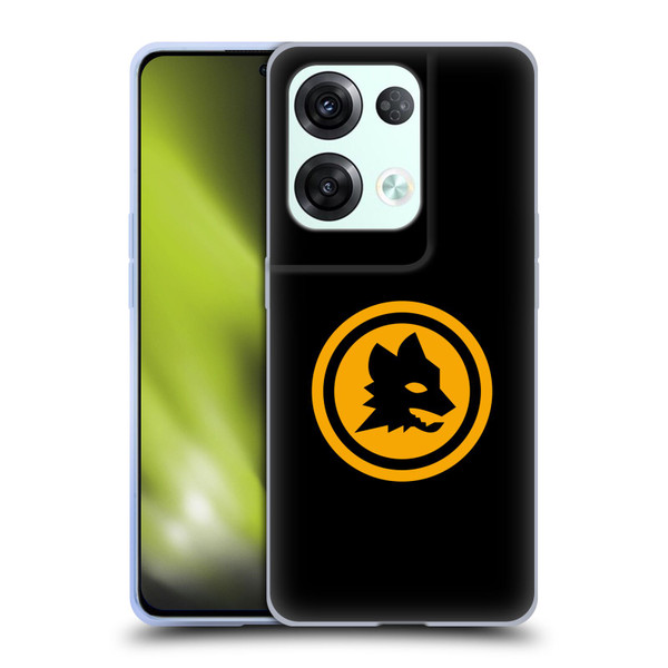AS Roma Crest Graphics Black And Gold Soft Gel Case for OPPO Reno8 Pro