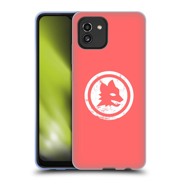 AS Roma Crest Graphics Pink Distressed Soft Gel Case for Samsung Galaxy A03 (2021)