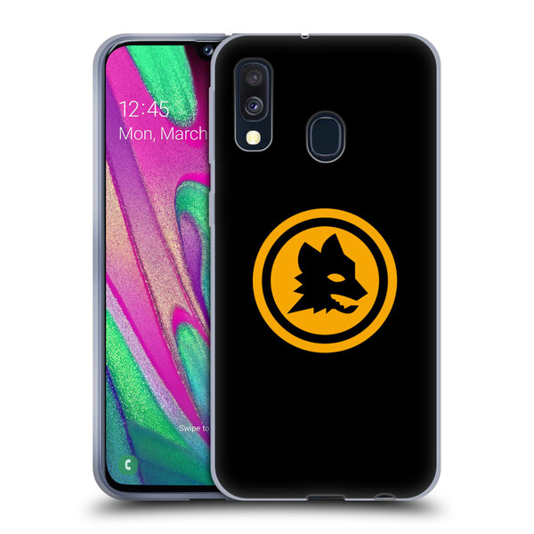 AS Roma Crest Graphics Black And Gold Soft Gel Case for Samsung Galaxy A40 (2019)