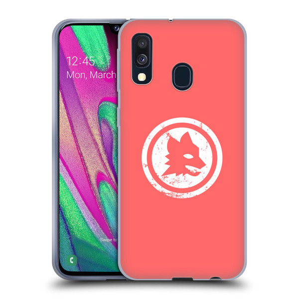 AS Roma Crest Graphics Pink Distressed Soft Gel Case for Samsung Galaxy A40 (2019)