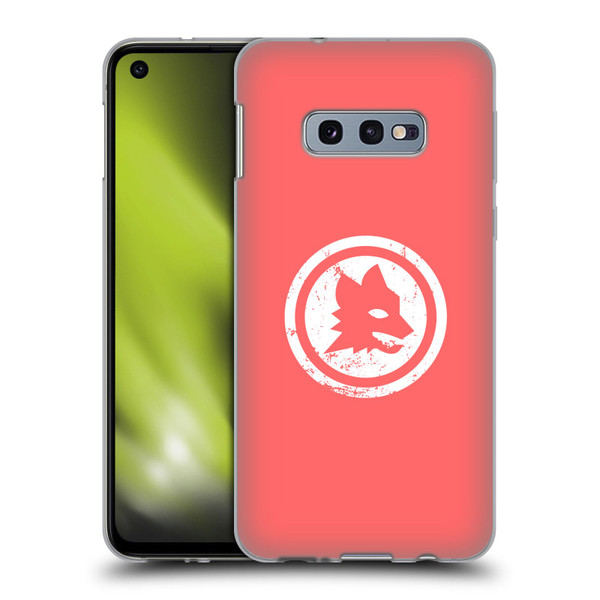 AS Roma Crest Graphics Pink Distressed Soft Gel Case for Samsung Galaxy S10e