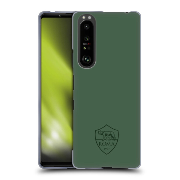 AS Roma Crest Graphics Full Colour Green Soft Gel Case for Sony Xperia 1 III