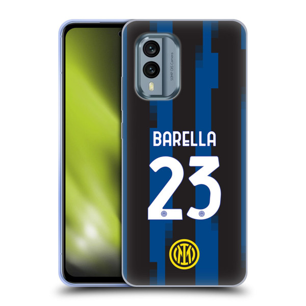 Fc Internazionale Milano 2023/24 Players Home Kit Nicolò Barella Soft Gel Case for Nokia X30