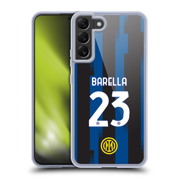 Fc Internazionale Milano 2023/24 Players Home Kit Nicolò Barella Soft Gel Case for Samsung Galaxy S22+ 5G