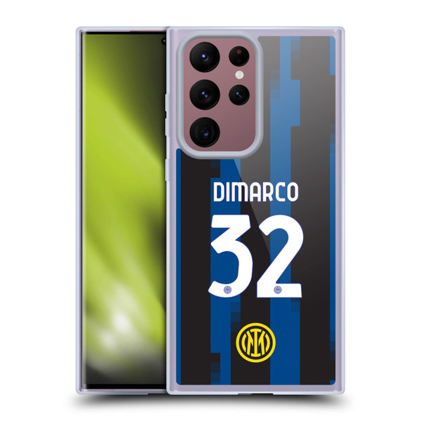 Fc Internazionale Milano 2023/24 Players Home Kit Federico Dimarco Soft Gel Case for Samsung Galaxy S22 Ultra 5G