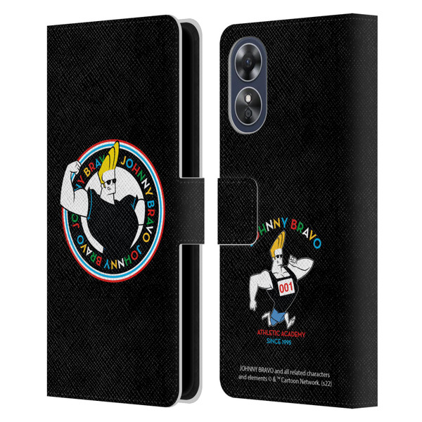 Johnny Bravo Graphics Logo Leather Book Wallet Case Cover For OPPO A17
